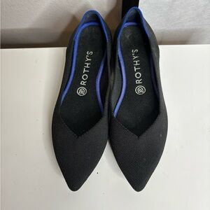 Rothy’s Flats The Point Pointed Toe Women’s Sz 9 Blue Ballet Flats Shoes